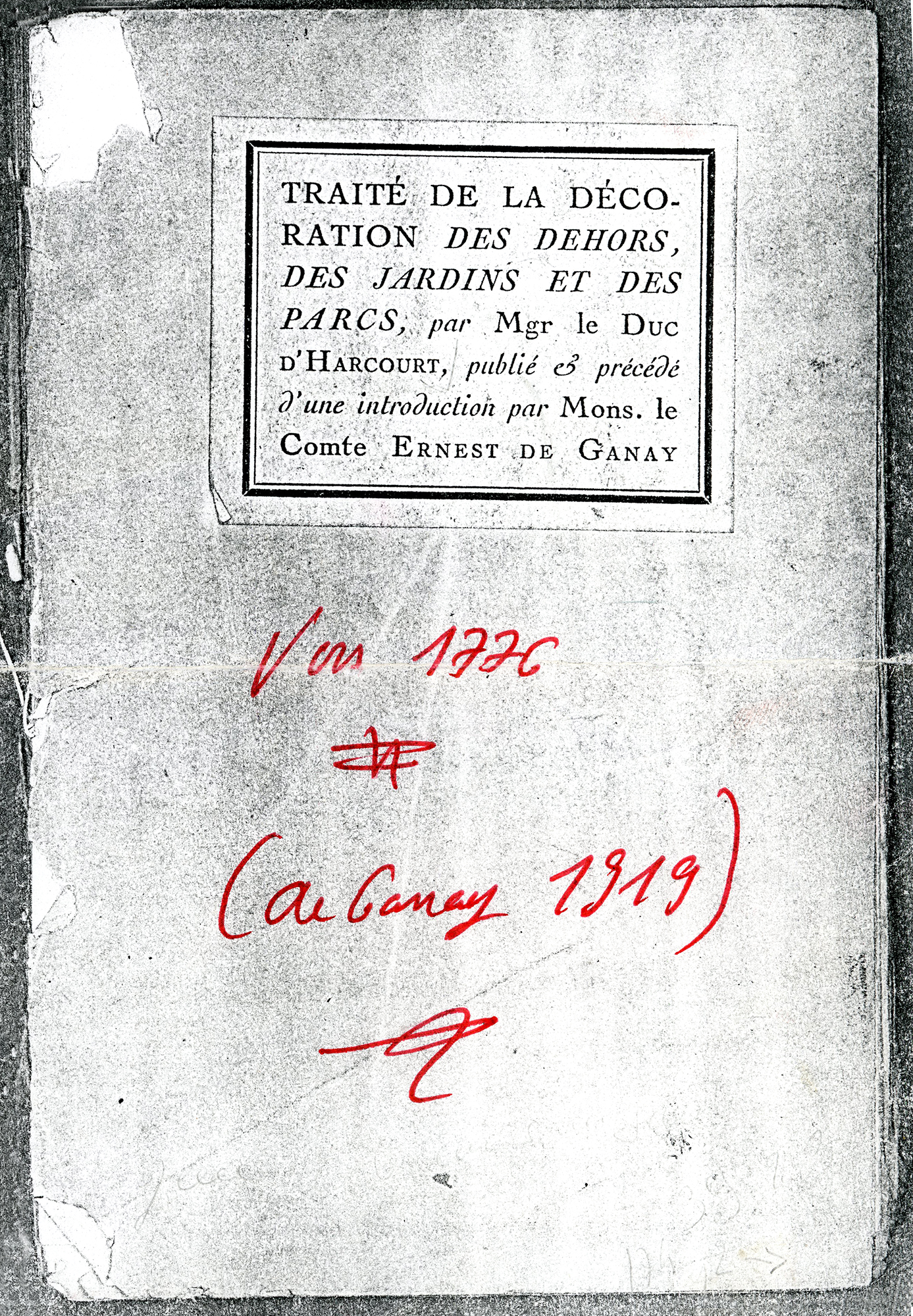 Lecture Traité de la décoration des dehors des jardins et des parcs